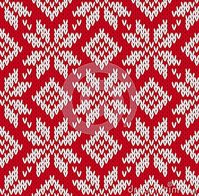 Nordic knitted seamless pattern Vector Illustration