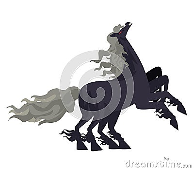 Nordic mythology eight legged horse Sleipnir Vector Illustration