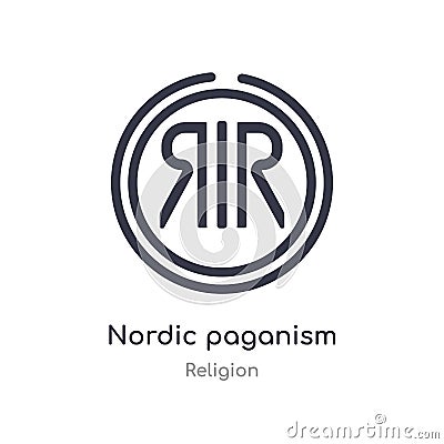 nordic paganism outline icon. isolated line vector illustration from religion collection. editable thin stroke nordic paganism Vector Illustration