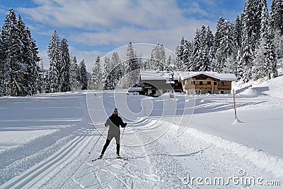 Nordic Skiing in Kaisergebirge, Tirol, Austria Stock Photo