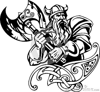 Nordic viking - vector illustration. Vinyl-ready. Vector Illustration