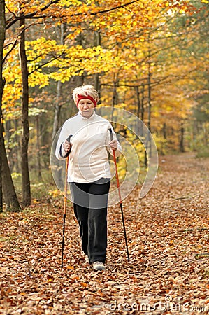 Nordic walking Stock Photo