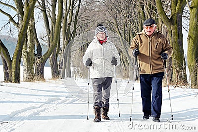 Nordic walking Stock Photo