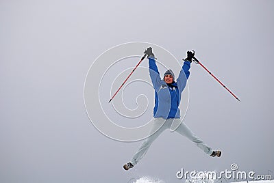 Nordic walking euphoria Stock Photo