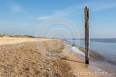 Norfolk coastline. Coastal landscape image of sea and beach at Caister East Anglia UK Stock Photo