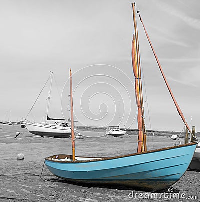 Norfolk coastline, sailing boats blue skies Stock Photo