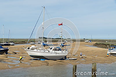 Norfolk coastline, sailing boats blue skies Stock Photo