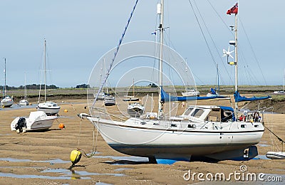 Norfolk coastline, sailing boats blue skies Stock Photo