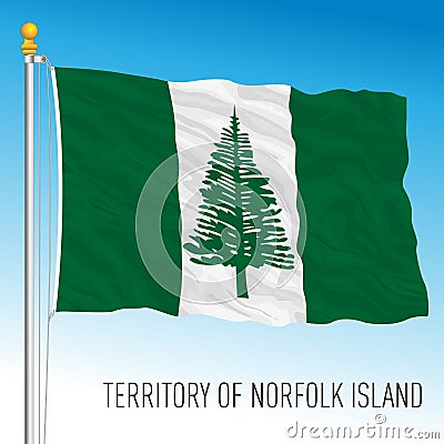 Norfolk Island flag, state and territory, Australia, oceanian country Vector Illustration