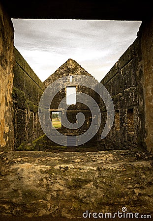 Norfolk Island Prison Ruins Stock Photo