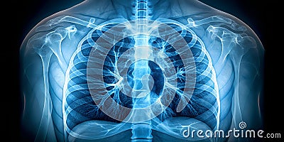 normal chest Ct scan lung window Generative AI Stock Photo