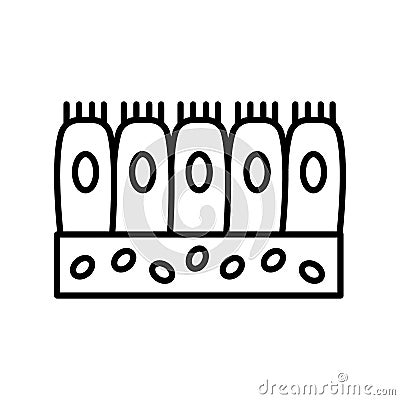 Normal gut line black icon. Sign for web page, mobile app, button, logo. Vector isolated button Vector Illustration