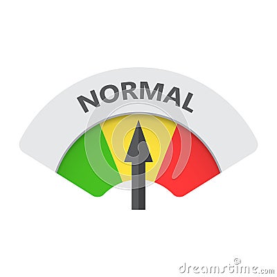 Normal level risk gauge vector icon. Vector Illustration