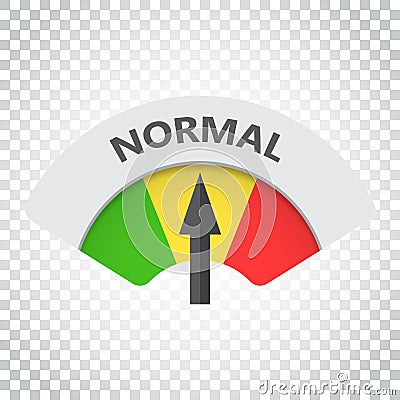 Normal level risk gauge vector icon. Normal fuel illustration on Vector Illustration