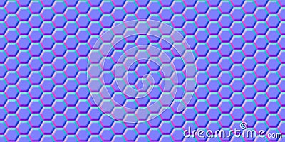 Normal map of honeycomb simple seamless pattern Cartoon Illustration
