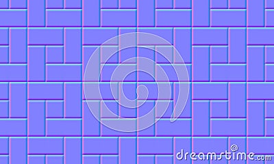 Normal map seamless pattern of floor with square blocks Stock Photo