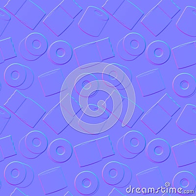 Normal map of seamless toilet paper pattern Stock Photo
