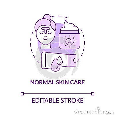 Normal skin care purple concept icon Vector Illustration