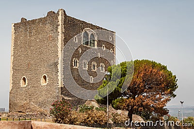 Norman medieval castle in the town of Paterno Stock Photo