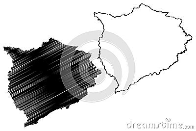 Normandia municipality (State of Roraima, Municipalities of Brazil, Federative Republic of Brazil) map Vector Illustration