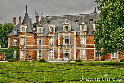 Normandie, the picturesque castle of Miromesnil in Tourville sur Editorial Stock Photo