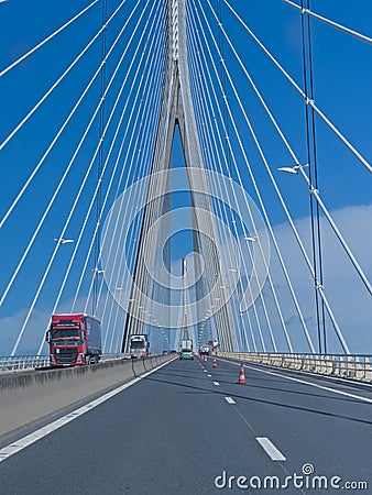 Normandy bridge, le Havre, France Editorial Stock Photo