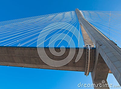 Normandy bridge view (Pont de Normandie, France) Stock Photo