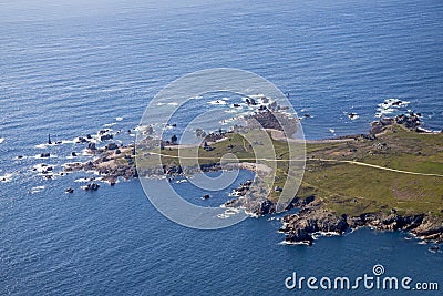 Normandy channel sea in france from airplaine Stock Photo