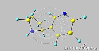 Nornicotine molecular structure on grey Cartoon Illustration