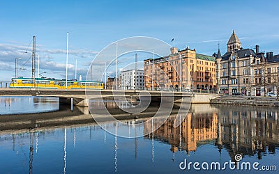 Norrkoping and Motala stream Editorial Stock Photo