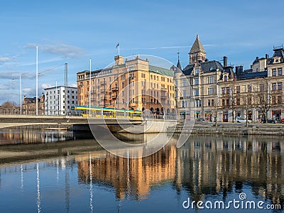 Norrkoping and Motala stream Editorial Stock Photo