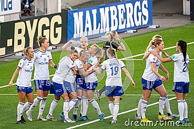 IFK Norrkoping ladies football team promoted to the first tier Editorial Stock Photo