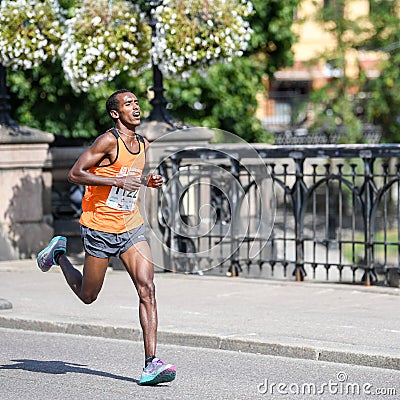 Long distance runner Mustafa Mohamed Editorial Stock Photo