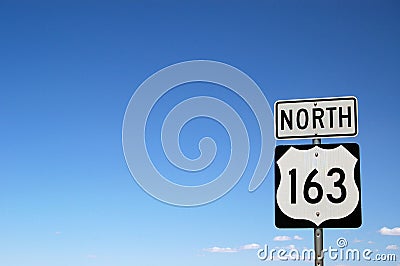 North 163 Highway sign Stock Photo