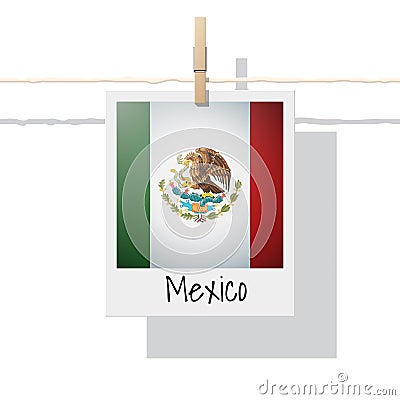 North America continent flag collection with photo of Mexico flag Vector Illustration