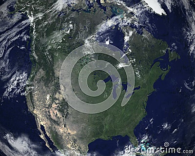 North America Space Satellite View Stock Photo