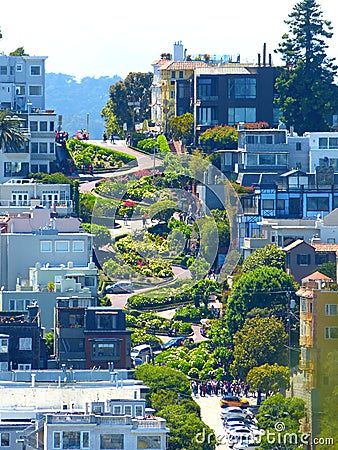 North America, USA, California, San Francisco, Lombard Street Editorial Stock Photo