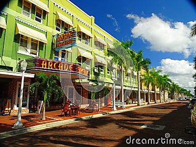 North America, USA, Florida, Fort Myers, the Arcade Theatre Editorial Stock Photo