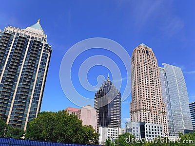 North America, USA, Georgia, Atlanta, Peachtree Street Building Editorial Stock Photo