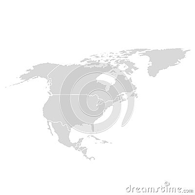 North America vector map. Usa canada mexico world map icon, american continent Vector Illustration