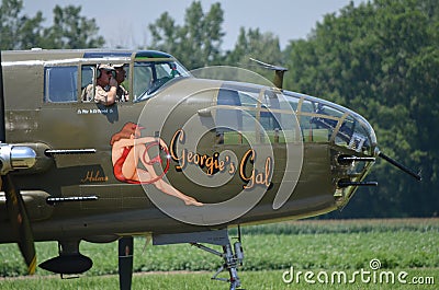 North American B-25J Mitchell Bomber Georgie's Gal Editorial Stock Photo