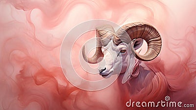 North American bighorn sheep, capturing the majesty of its native habitat with a mystical allure Stock Photo