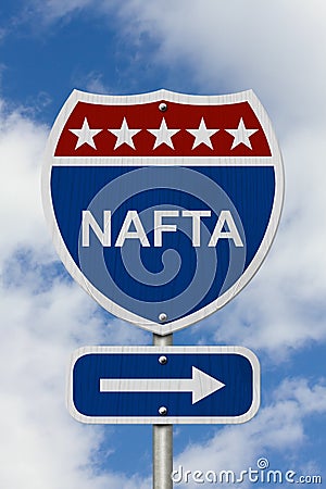 North American Free Trade Agreement sign Stock Photo