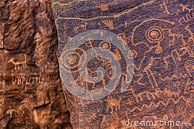 North American Petroglyph Stock Photo