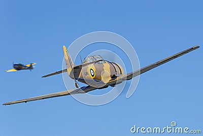 North American T-6 Noorduyn AT-16 Harvard VH-TXN single engine military training aircraft from World War II Editorial Stock Photo