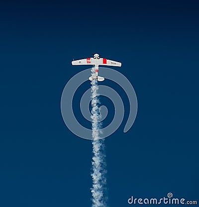 North American T-6 Texan in acrobatic flight Editorial Stock Photo