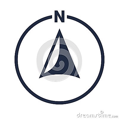 North arrow icon N direction vector point symbol Vector Illustration