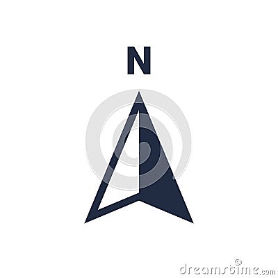 North arrow icon N direction vector point symbol Vector Illustration