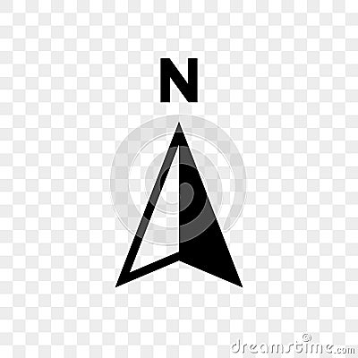 North arrow icon N direction vector point symbol Vector Illustration