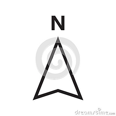 North Arrow icon vector Cartoon Illustration